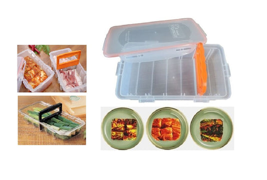 PLASTIC CONTAINER WITH KIMCHI CUTTER 김치 자르미